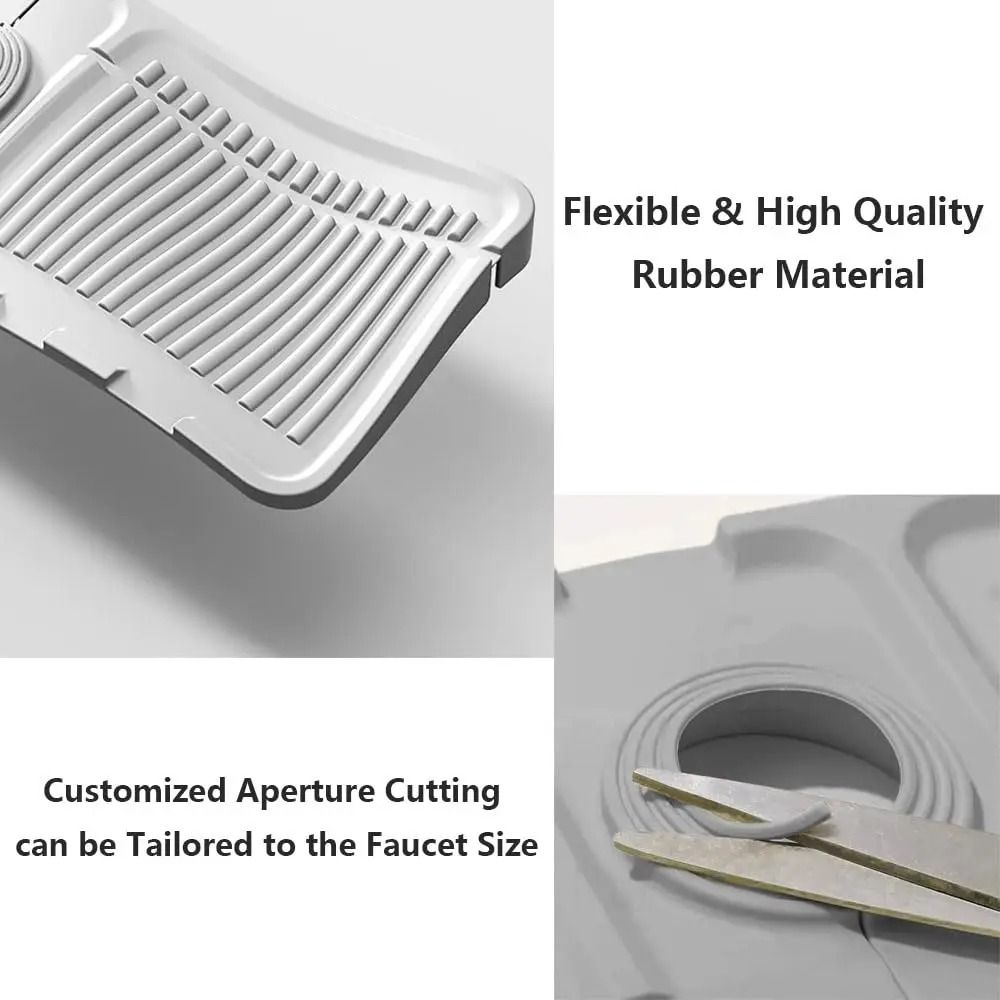 Silicone Faucet Splash Guard & Sink Drying Mat for Kitchen Counter Protection