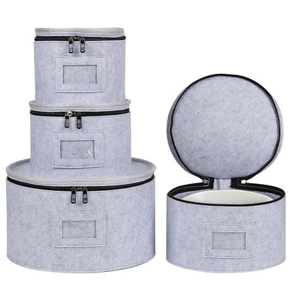 Felt Dish Storage Organizer for Plates, Cups & Spoons – Kitchen Storage Bag with Felt Dish Protector