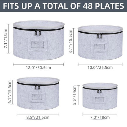 Felt Dish Storage Organizer for Plates, Cups & Spoons – Kitchen Storage Bag with Felt Dish Protector