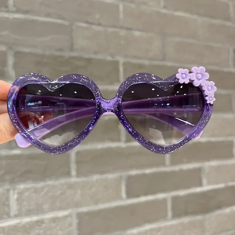 Cute Flower Kids Sunglasses UV Protection Vintage Eyewear for Girls & Boys