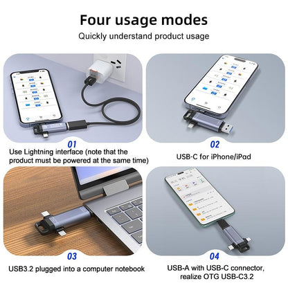 NK-951 3-in-1 USB 3.2 Flash Drive with Type-C & Lightning OTG Storage