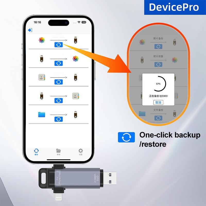 NK-951 3-in-1 USB 3.2 Flash Drive with Type-C & Lightning OTG Storage