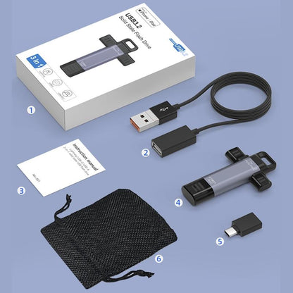 NK-951 3-in-1 USB 3.2 Flash Drive with Type-C & Lightning OTG Storage