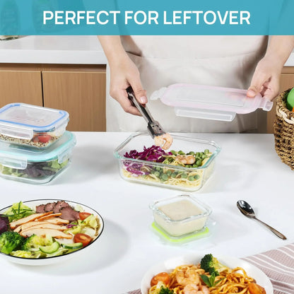Glass Lunch Box Food Storage Container for Meal Prep and Bento Meals