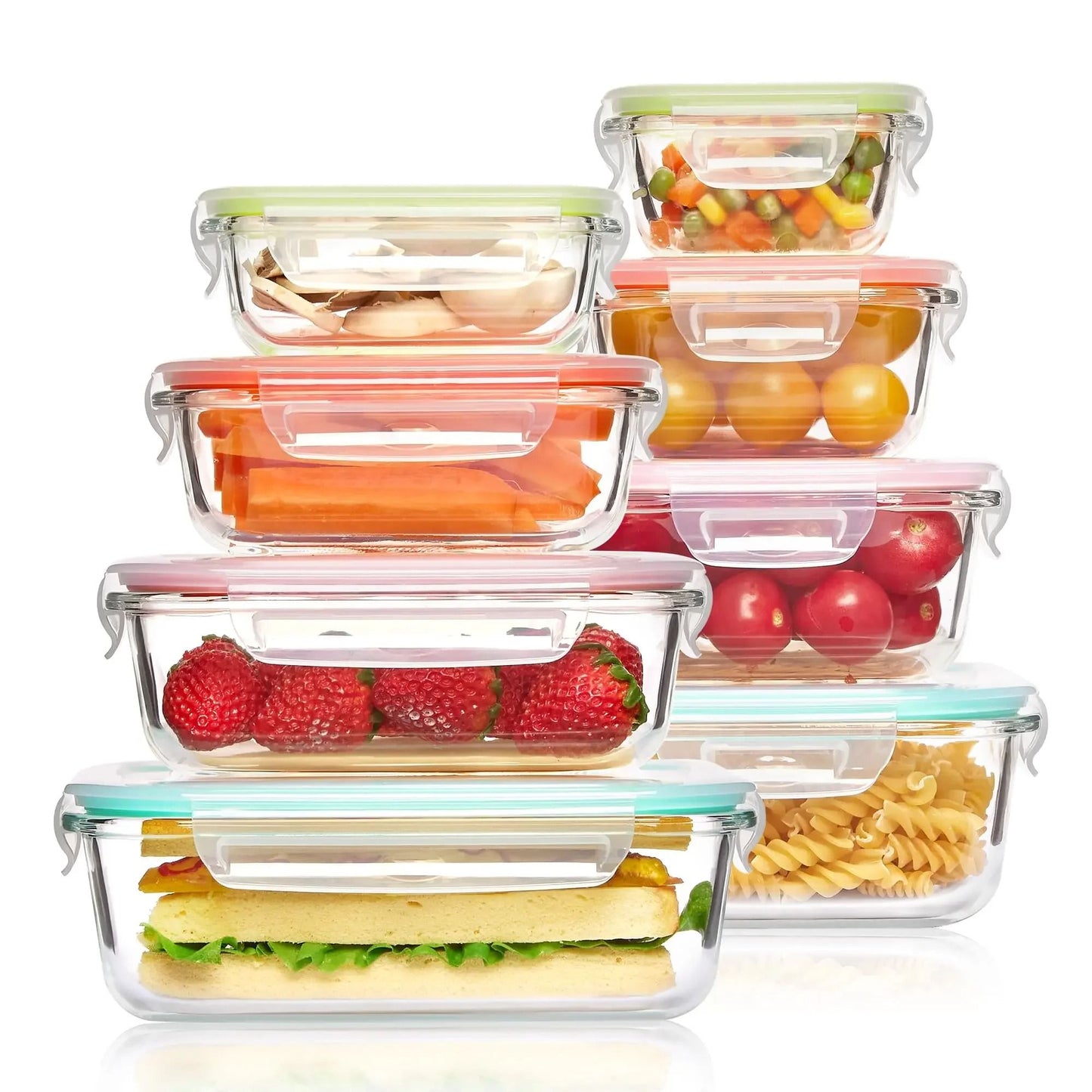 Glass Lunch Box Food Storage Container for Meal Prep and Bento Meals