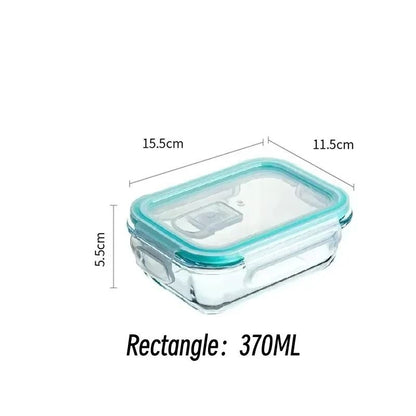 Glass Lunch Box Food Storage Container for Meal Prep and Bento Meals