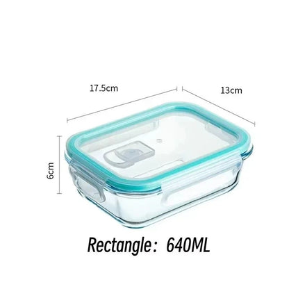 Glass Lunch Box Food Storage Container for Meal Prep and Bento Meals