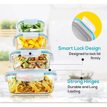 Glass Lunch Box Food Storage Container for Meal Prep and Bento Meals