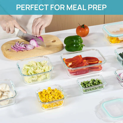 Glass Lunch Box Food Storage Container for Meal Prep and Bento Meals