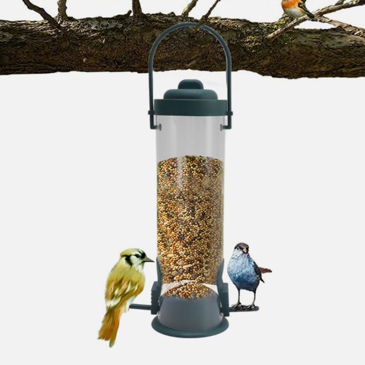 Spinning Squirrel Proof Bird Feeder Outdoor Hanging Wild Bird Feeder with Weight Activated Protection