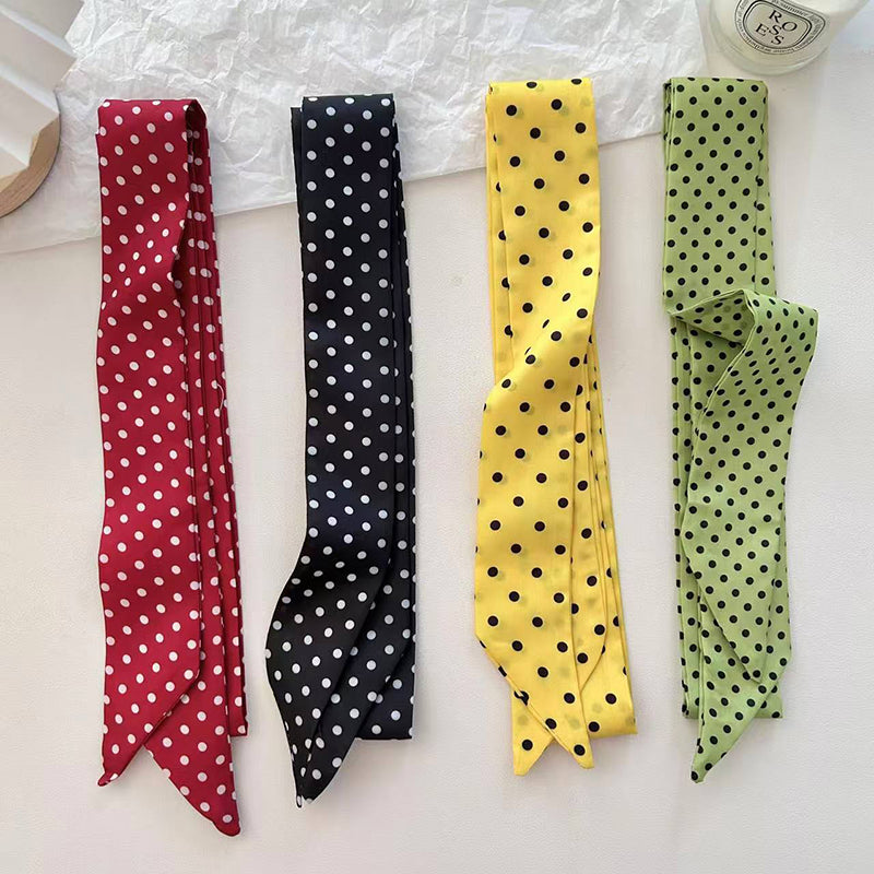 Elegant Printed Silk Hair Scarf Satin Neck Ribbon for Hair, Neck & Handbag Accessories