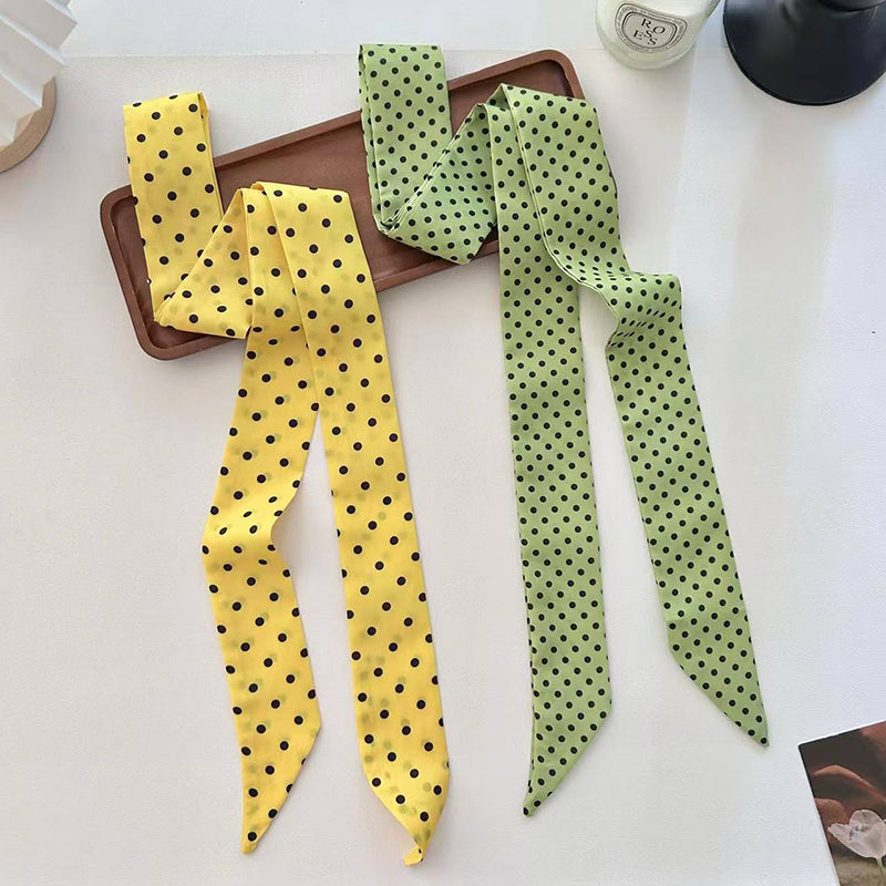 Elegant Printed Silk Hair Scarf Satin Neck Ribbon for Hair, Neck & Handbag Accessories