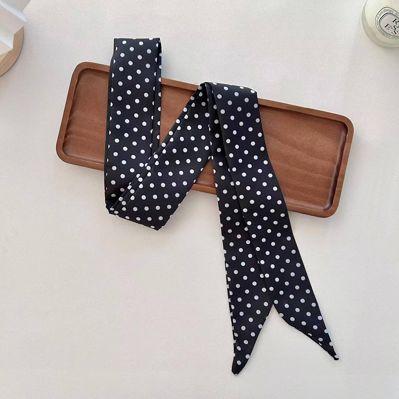 Elegant Printed Silk Hair Scarf Satin Neck Ribbon for Hair, Neck & Handbag Accessories