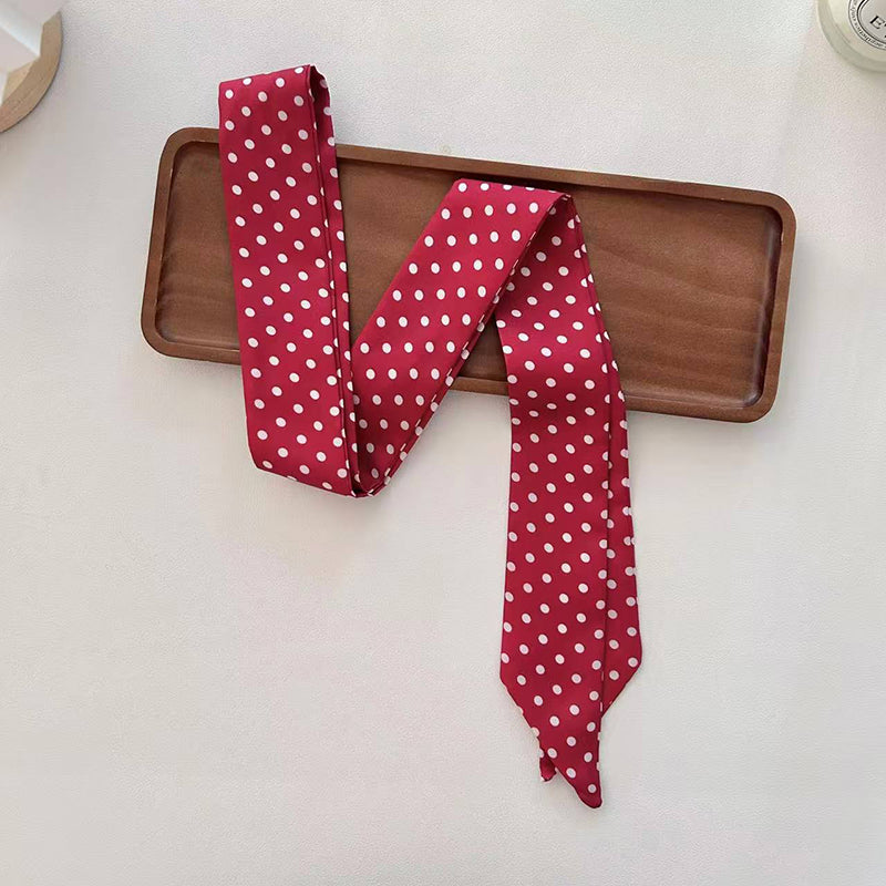 Elegant Printed Silk Hair Scarf Satin Neck Ribbon for Hair, Neck & Handbag Accessories