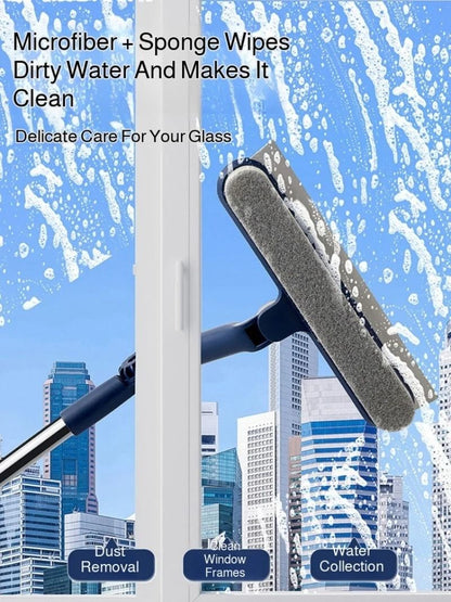 2 in 1 Telescopic Window Cleaner for Easy Glass Cleaning