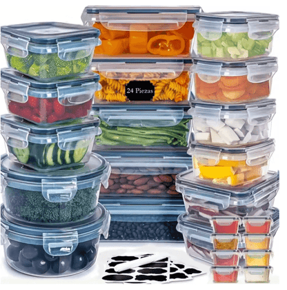 12-Piece BPA-Free Food Storage Container Set Airtight Kitchen & Pantry Organizers