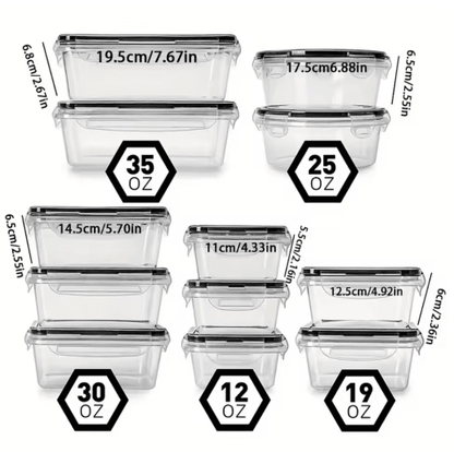 12-Piece BPA-Free Food Storage Container Set Airtight Kitchen & Pantry Organizers