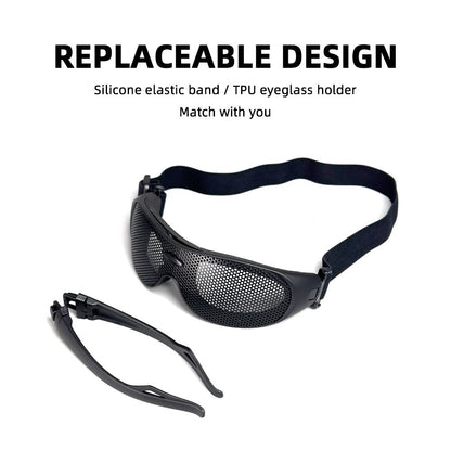 Tactical Hunting Steel Mesh Protective Goggles