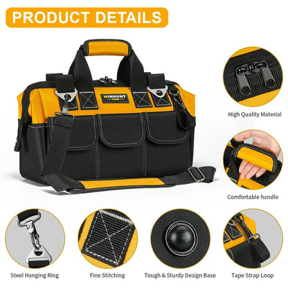 Tool Bag – 14-Pocket Portable Empty Storage Box Organizer with Adjustable Shoulder Strap