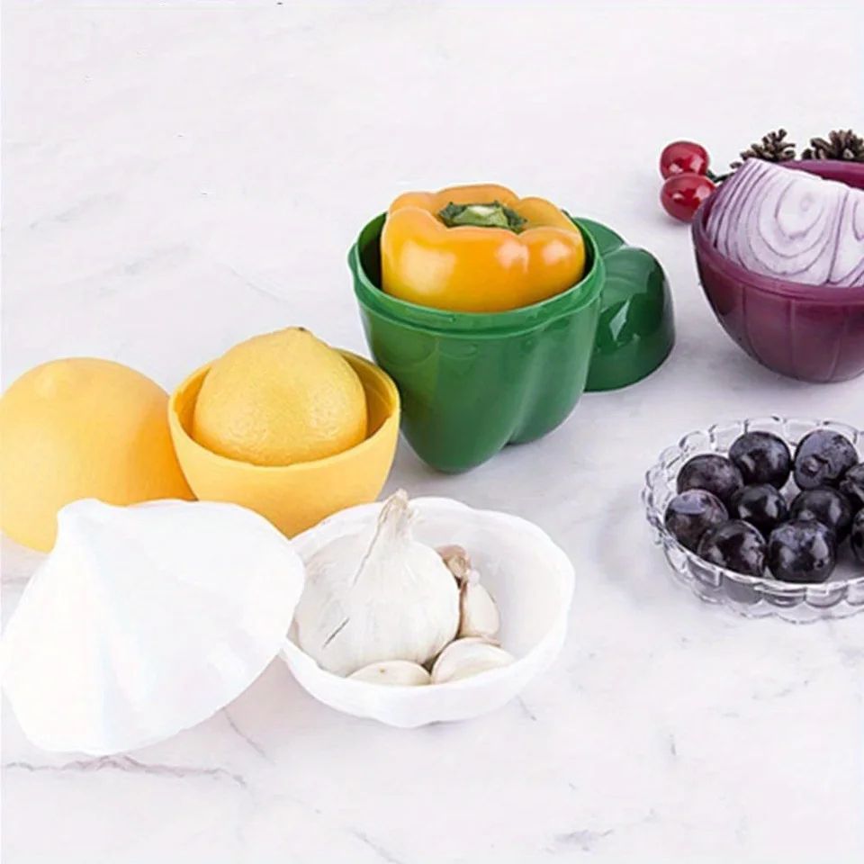 Airtight Plastic Vegetable & Fruit Storage Container – Fresh Food Crisper Box for Onion, Garlic & Green Pepper