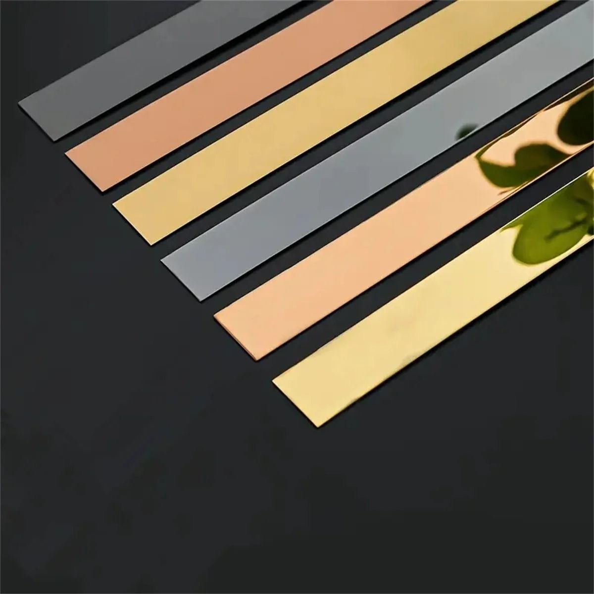 Stainless Steel Self-Adhesive Wall & Furniture Trim – Flat Decorative Metallic Edge Strip for Living Room