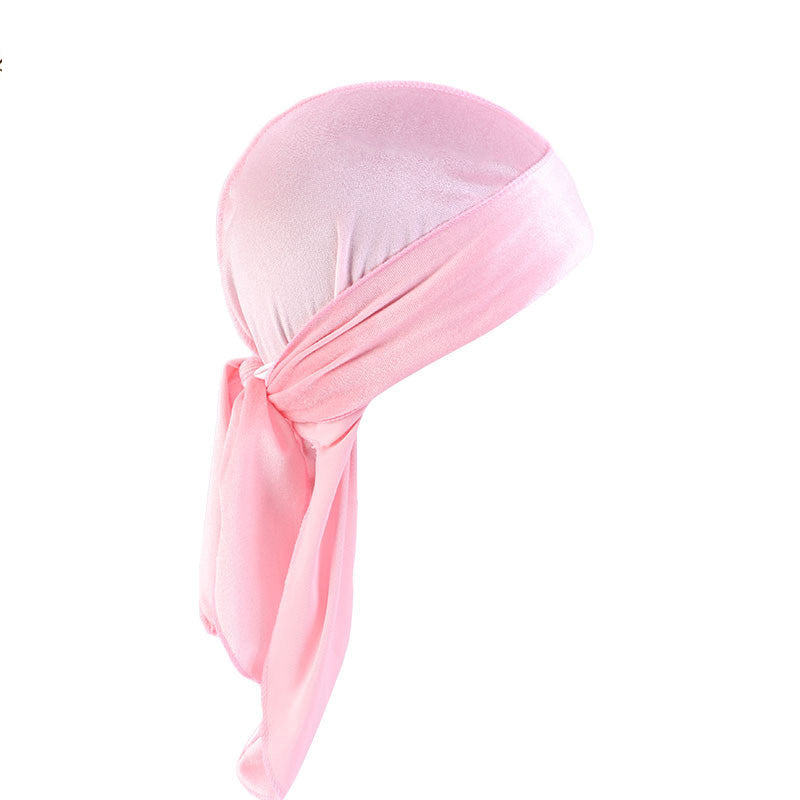 Soft Velvet Long Tail Unisex Durag Wave Cap Breathable Head Wrap Bandana