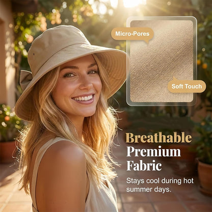 women's bowknot wide brim sun hat