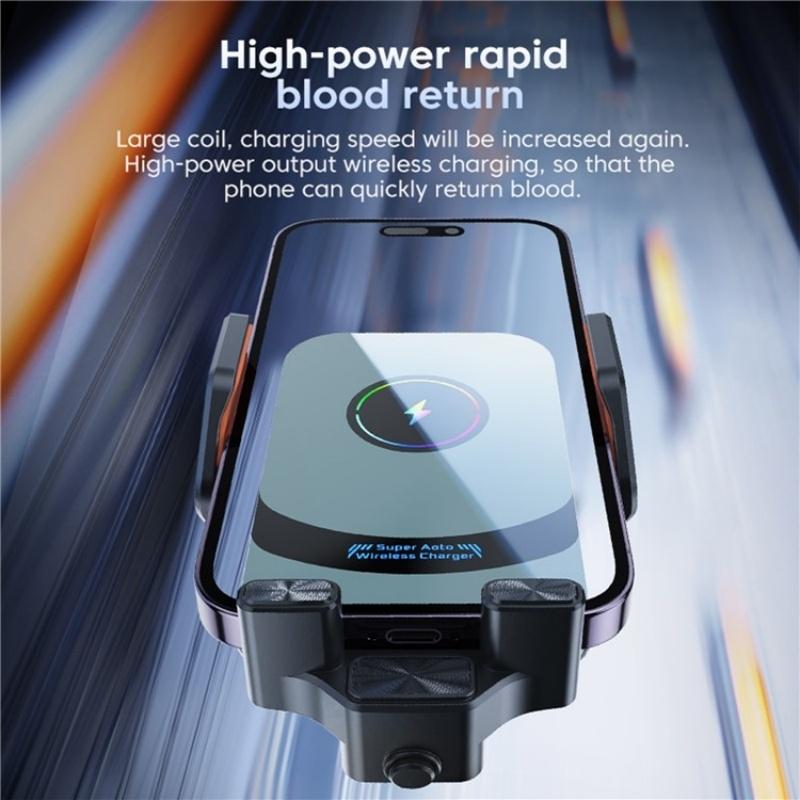 X16 Magnetic Car Phone Mount Smart Sensor Wireless Car Charger Auto Clamp Fast Charging Holder