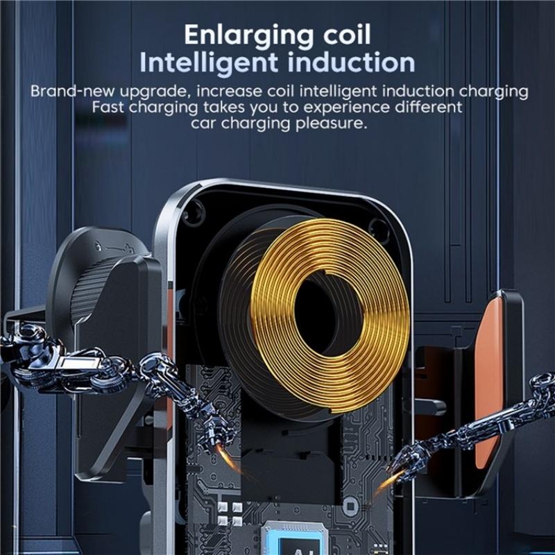 X16 Magnetic Car Phone Mount Smart Sensor Wireless Car Charger Auto Clamp Fast Charging Holder