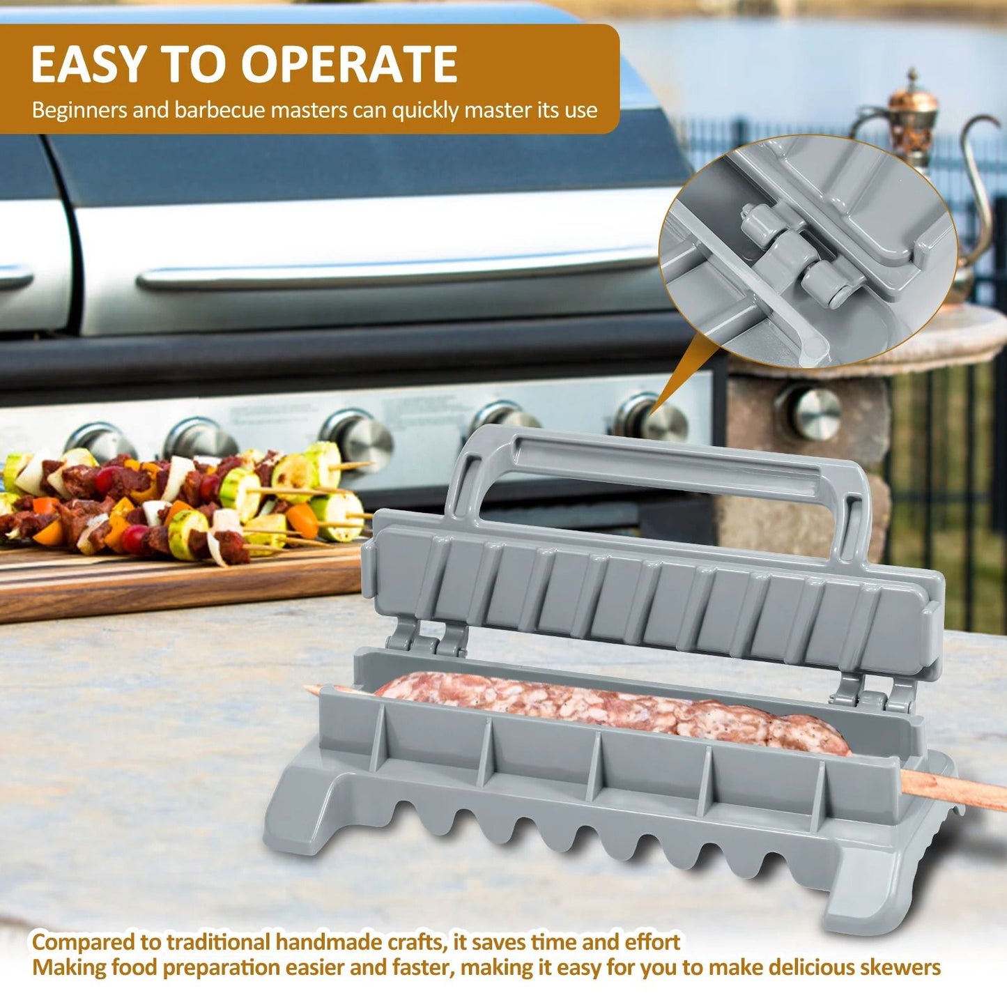 Portable Heavy-Duty Quick Kebab Maker Press Mold