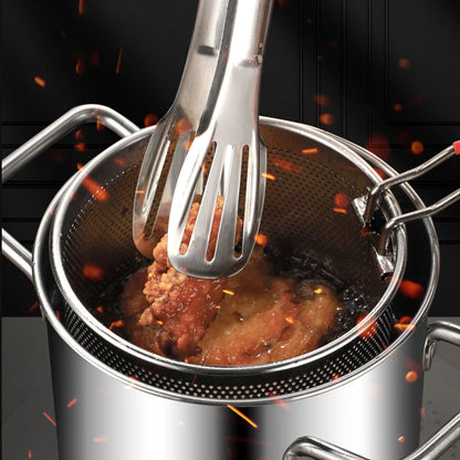 3.2 Quart Stainless Steel Deep Fryer Pot with Basket and Lid 304 Frying Pot with Basket
