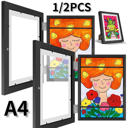 Kids Art Frame Magnetic Front Opening Changeable Picture Display