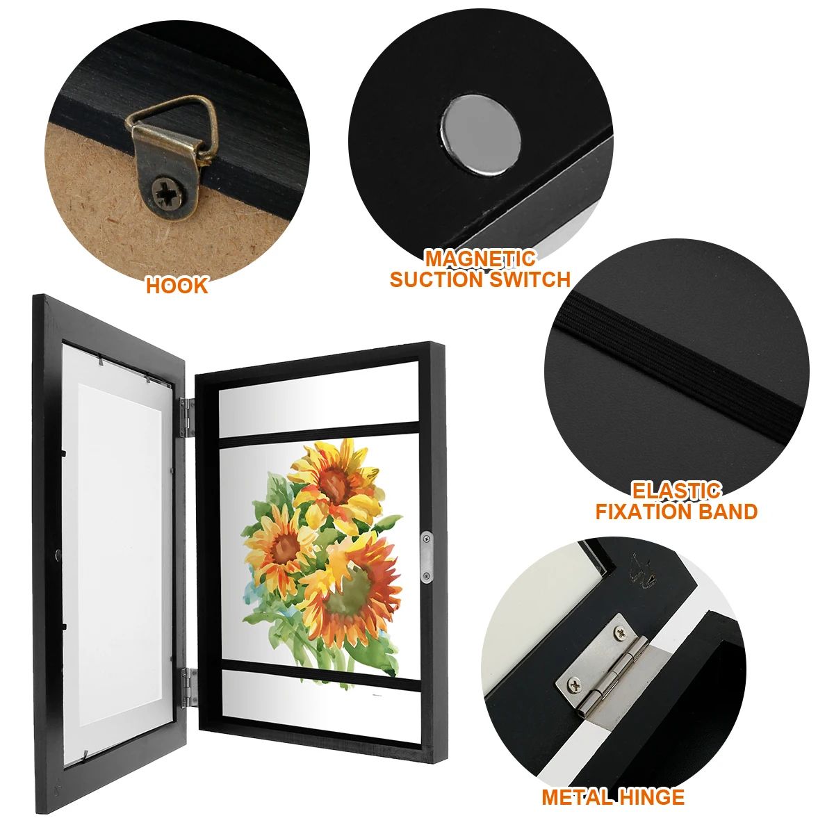 Kids Art Frame Magnetic Front Opening Changeable Picture Display