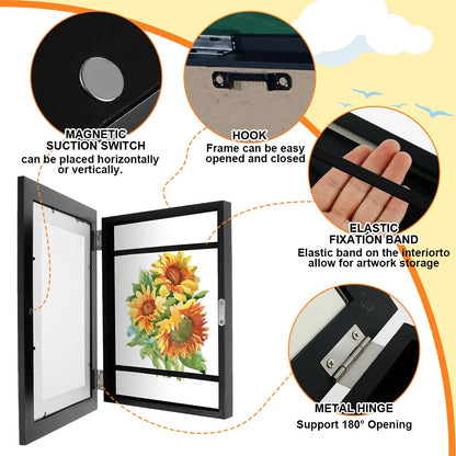 Kids Art Frame Magnetic Front Opening Changeable Picture Display