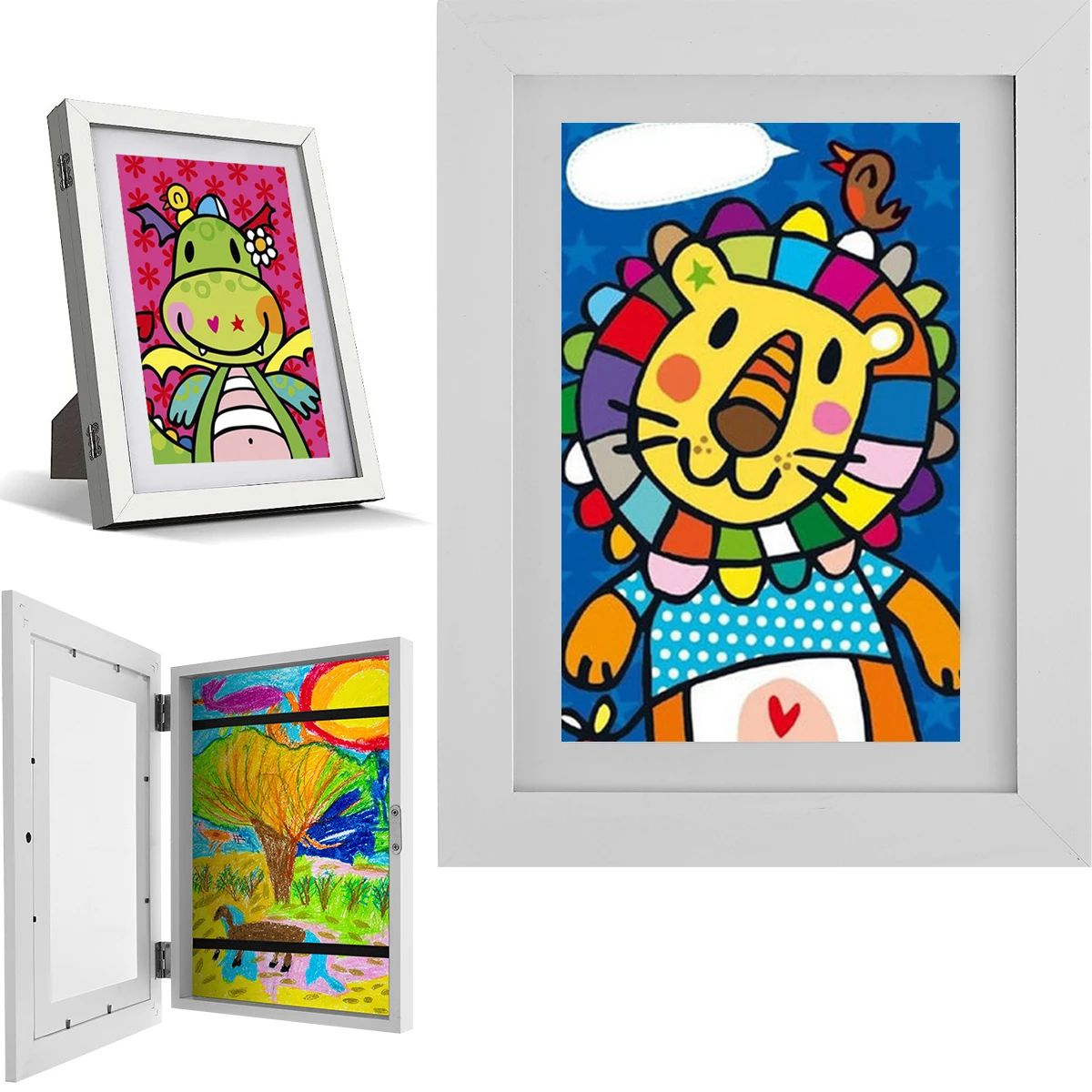 Kids Art Frame Magnetic Front Opening Changeable Picture Display