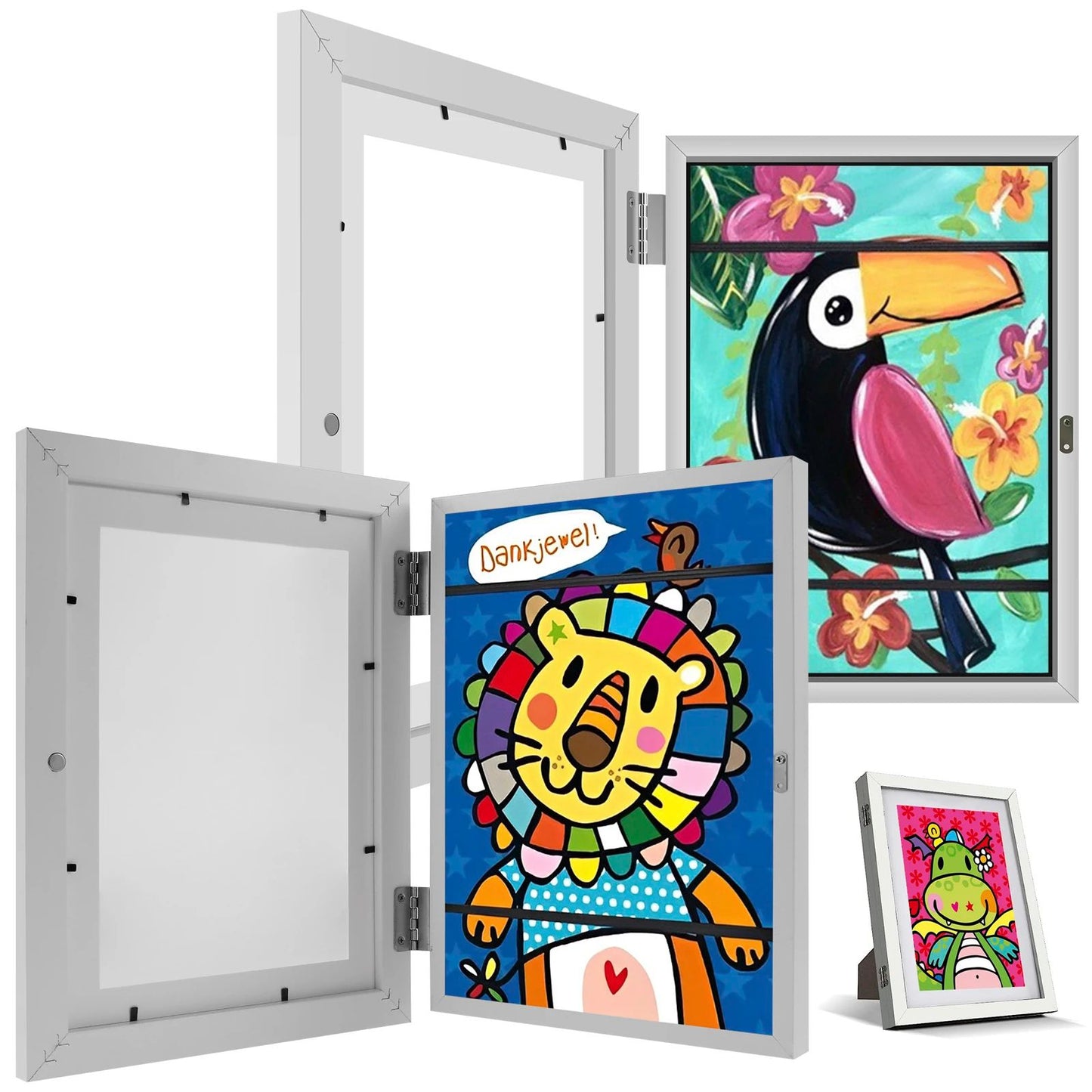 Kids Art Frame Magnetic Front Opening Changeable Picture Display