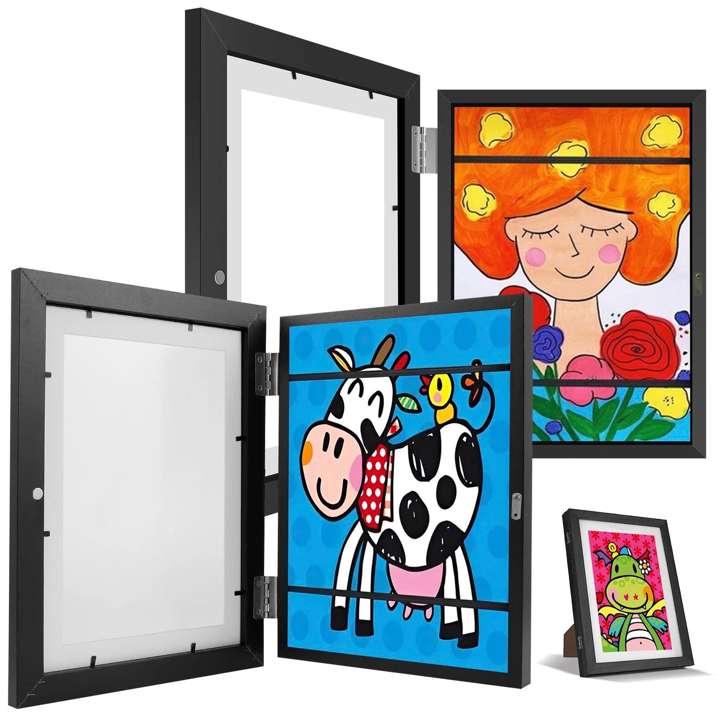 Kids Art Frame Magnetic Front Opening Changeable Picture Display