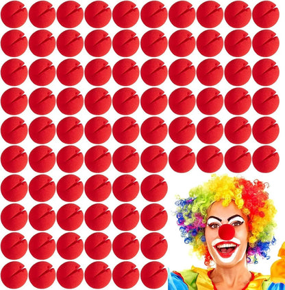 Classic Red Foam Clown Noses (100-Piece Bulk Set)