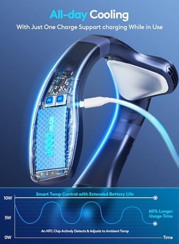 Neck Fan Portable Neck Air Conditioner with Cooling Plate Rechargeable