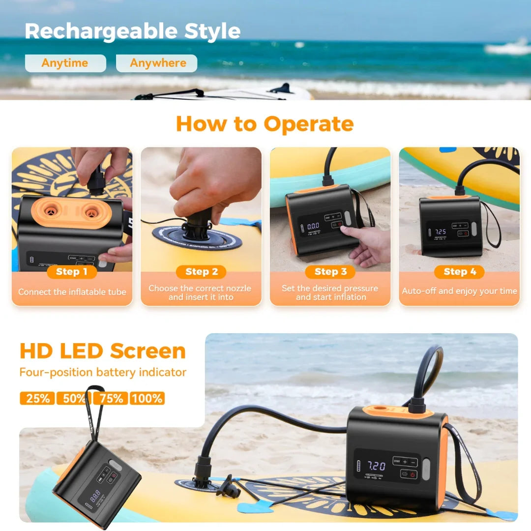 Portable Electric Air Pump for Camping Air Mattresses and Pool Floats