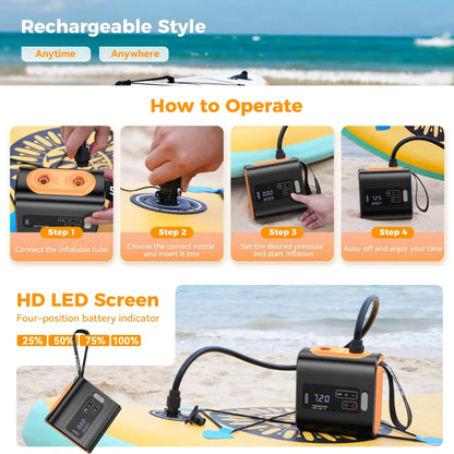 Portable Electric Air Pump for Camping Air Mattresses and Pool Floats