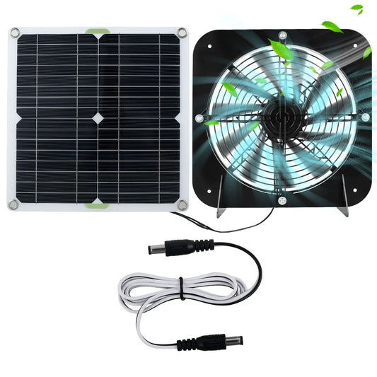 100W Solar Exhaust Fan Kit Waterproof 13 5 in Cooling Fan