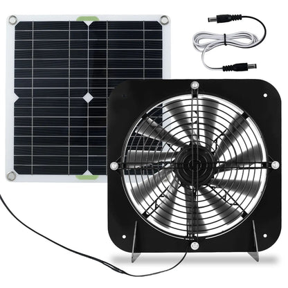 100W Solar Exhaust Fan Kit Waterproof 13 5 in Cooling Fan