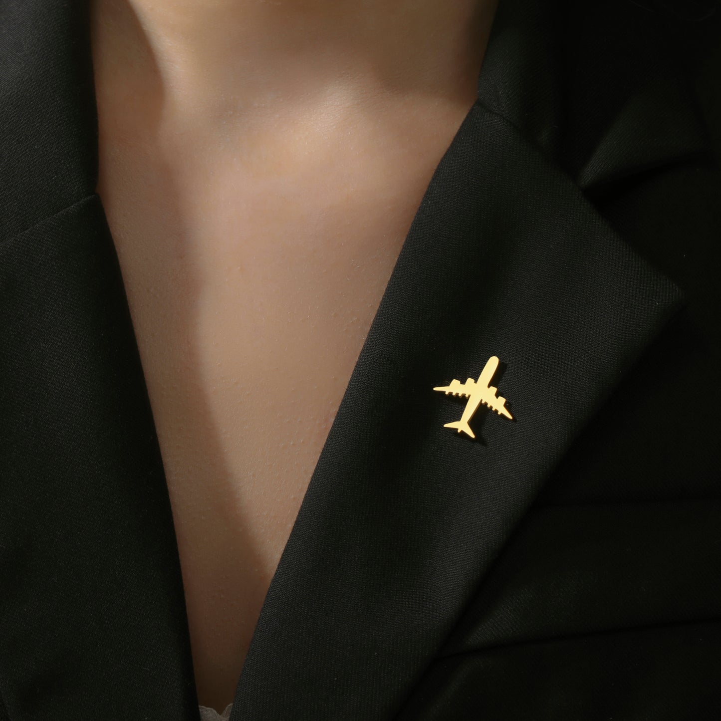 Vintage Airplane Brooch Stainless Steel Aviation Pin for Jackets, Bags & Pilot Gifts