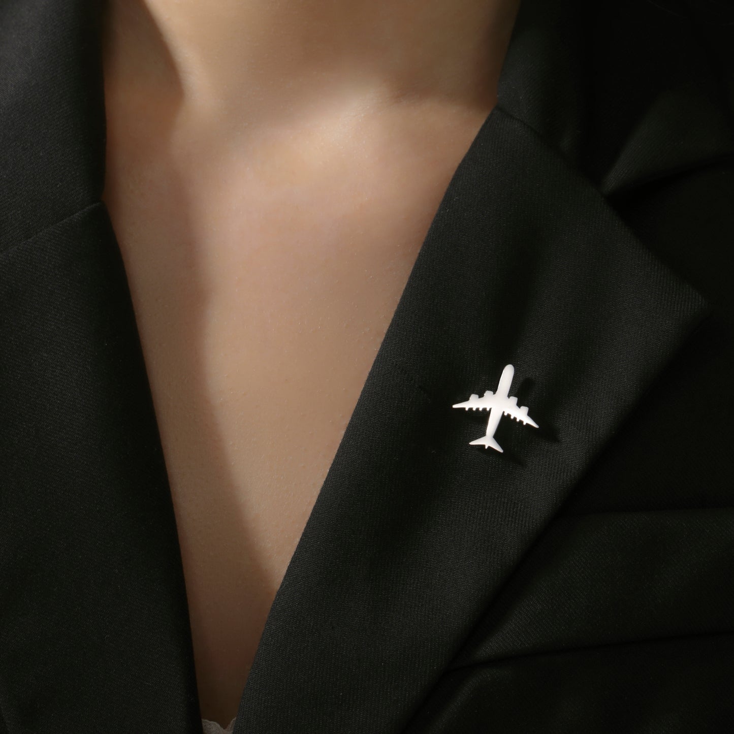 Vintage Airplane Brooch Stainless Steel Aviation Pin for Jackets, Bags & Pilot Gifts