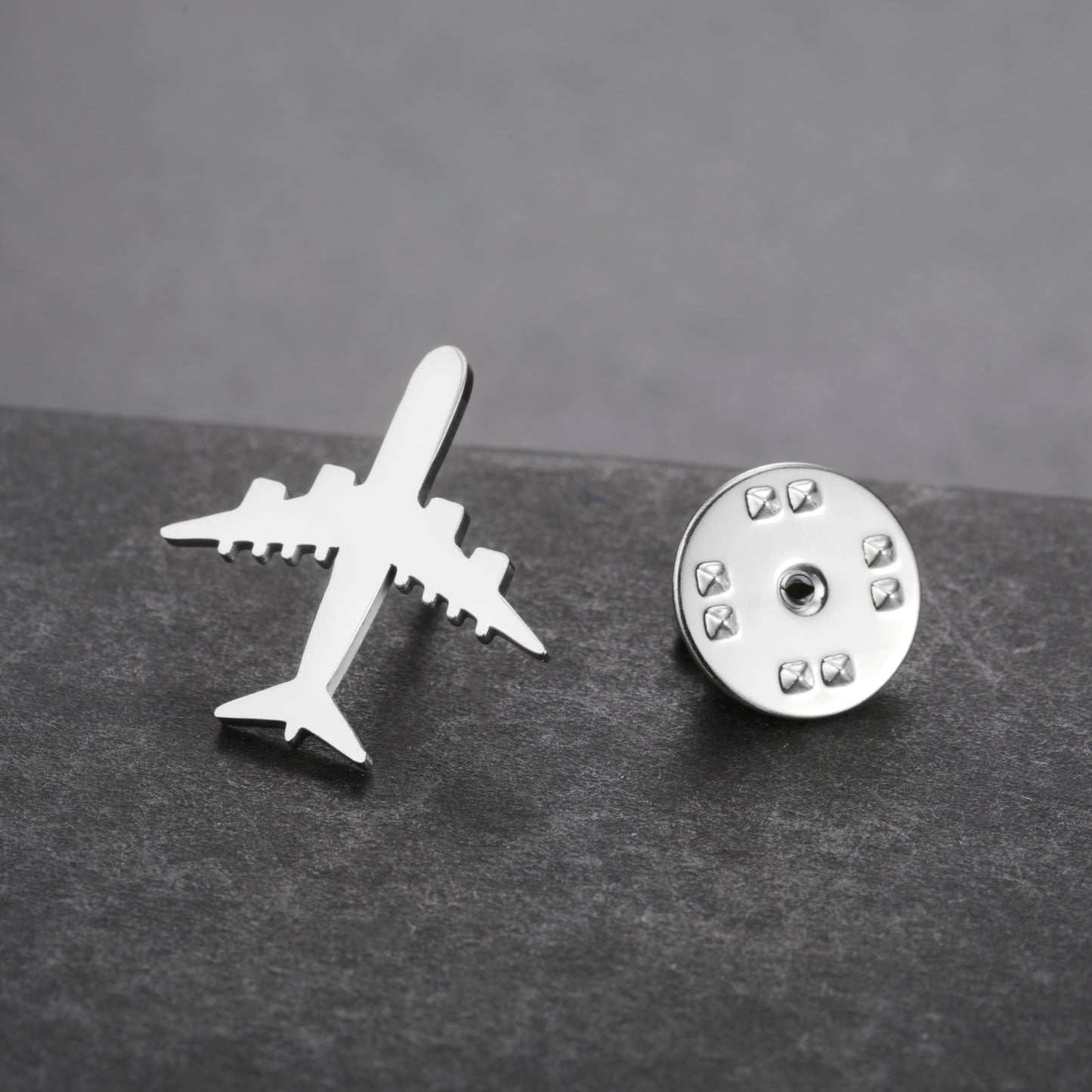 Vintage Airplane Brooch Stainless Steel Aviation Pin for Jackets, Bags & Pilot Gifts