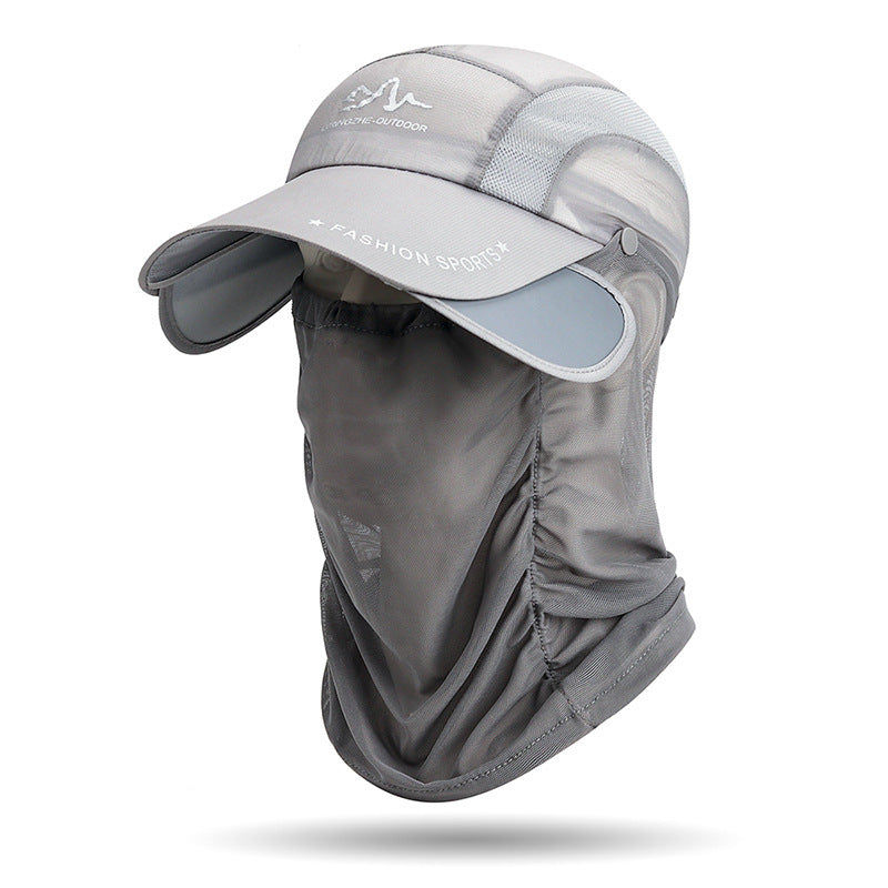 Summer Retractable Eaves Detachable Neck Protection Veil Baseball Cap for Men and Women Outdoor Sun Protection Quick Drying Hat