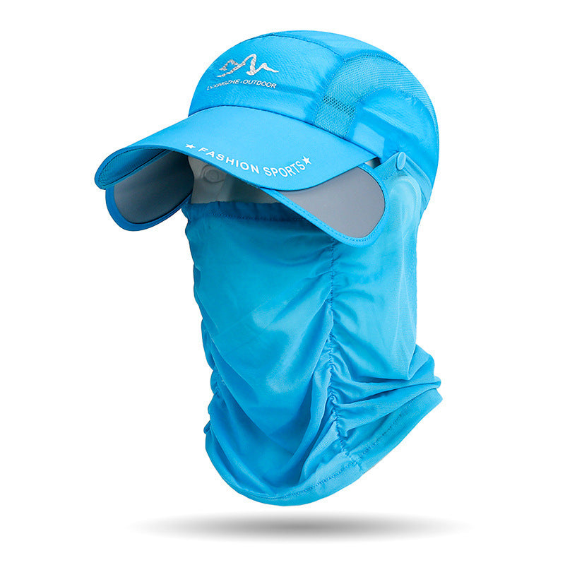 Summer Retractable Eaves Detachable Neck Protection Veil Baseball Cap for Men and Women Outdoor Sun Protection Quick Drying Hat