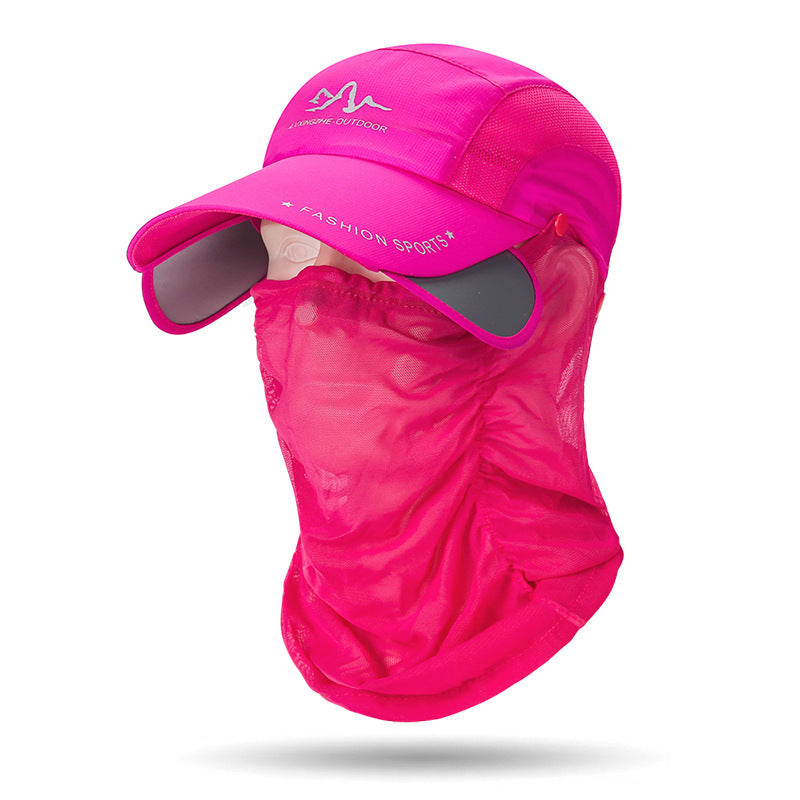 Summer Retractable Eaves Detachable Neck Protection Veil Baseball Cap for Men and Women Outdoor Sun Protection Quick Drying Hat