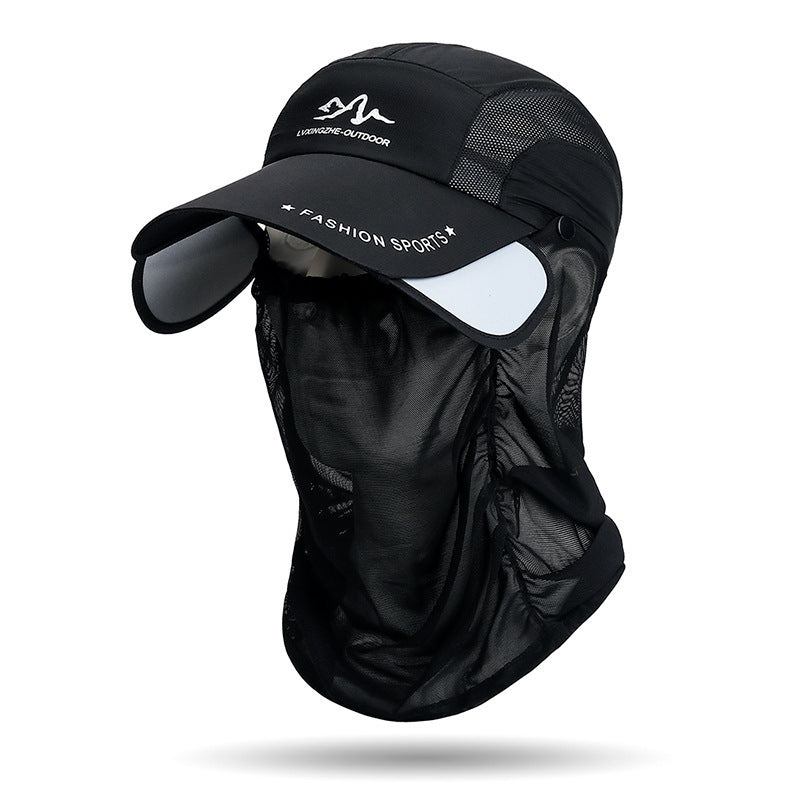 Summer Retractable Eaves Detachable Neck Protection Veil Baseball Cap for Men and Women Outdoor Sun Protection Quick Drying Hat